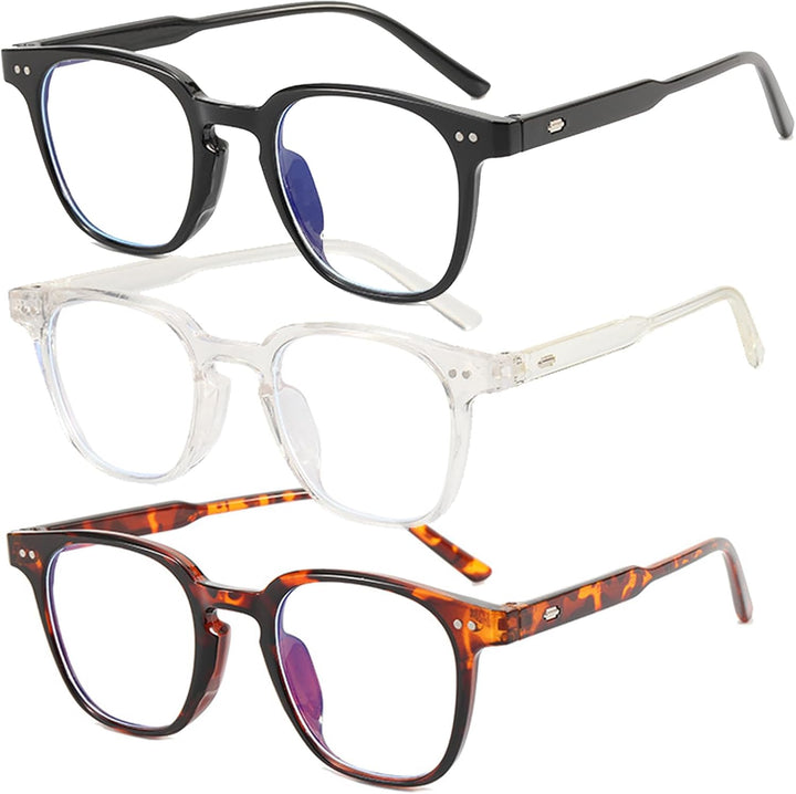 2 Pack Blue Light Blocking Glasses, anti Blue Light Gaming Glasses, Retro Fashion Frame Non-Prescription Lens, anti Fatigue Headache Computer Screen Glasses for Women and Men,Unisex round Glasses