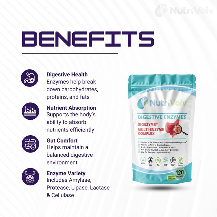 Digestive Enzymes - 120 Tablets - Digezyme® 50Mg Digestion Amino Acid Gut Health
