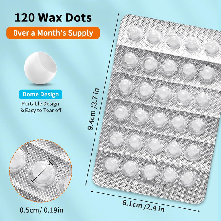 Orthodontic Wax 120 Pack, Easy to Mold Braces Wax, Dental Wax Long-Lasting Hold, Portable and Easy to Tear,Food Grade Relief Wax for Home Travel Office (Unscented)