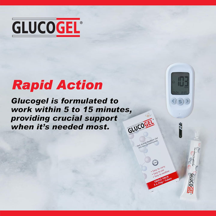 Fast Acting Glucose Energy Gel - Hypostop Gel for Running, Hiking, Cycling, Marathon Liquid Dextrose - Original Unflavoured, 10G per Tube (Pack of 3)