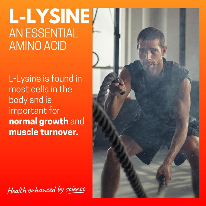 L-Lysine 1000Mg High Strength Tablets, 180 Vegan Tablets (6 Month Supply) Essential Amino Acid, Normal Growth & Muscle Turnover, Made in the UK by