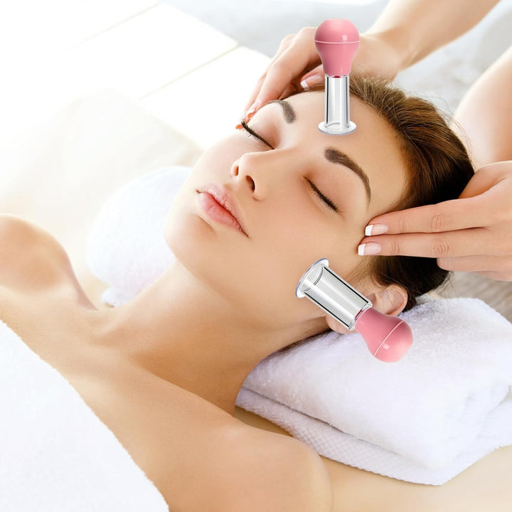 3Pcs Facial Cupping Set, 3 Sizes Silicone Facial Cupping Set for Face, Neck, Back, Eyes Massage Vacuum Cup Suction