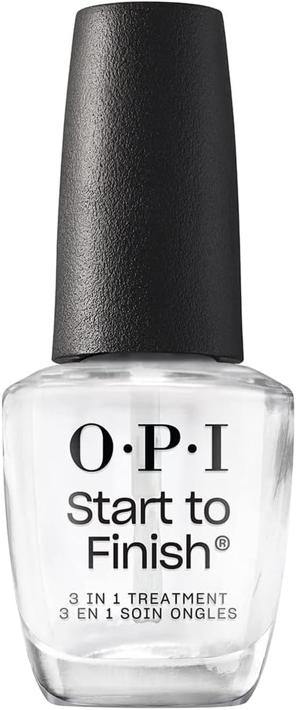 Start to Finish 3In1 Nail Polish Treatment Leaving Long Lasting Shine, Clear Nail Polish Base Coat, Top Coat & Strengthener Treatment with a Vegan Formula, Vitamins a & E for Damaged Nails, 15Ml
