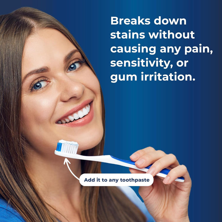 Teeth Whitening Powder - Dentist-Approved & Enamel-Safe | 6 Month Supply | Tea, Coffee, Wine & Smoking Stain Remover | Non-Sensitive Formula | Peroxide-Free | HAP, Baking Soda & Xylitol