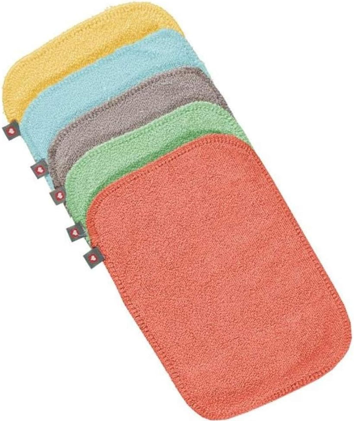 Pop-In Reusable Bamboo Wipes - 10 X Washable Baby Wipes 20X15Cm Pastel Colours Extra Soft & Reusable for Baby'S Hands & Face