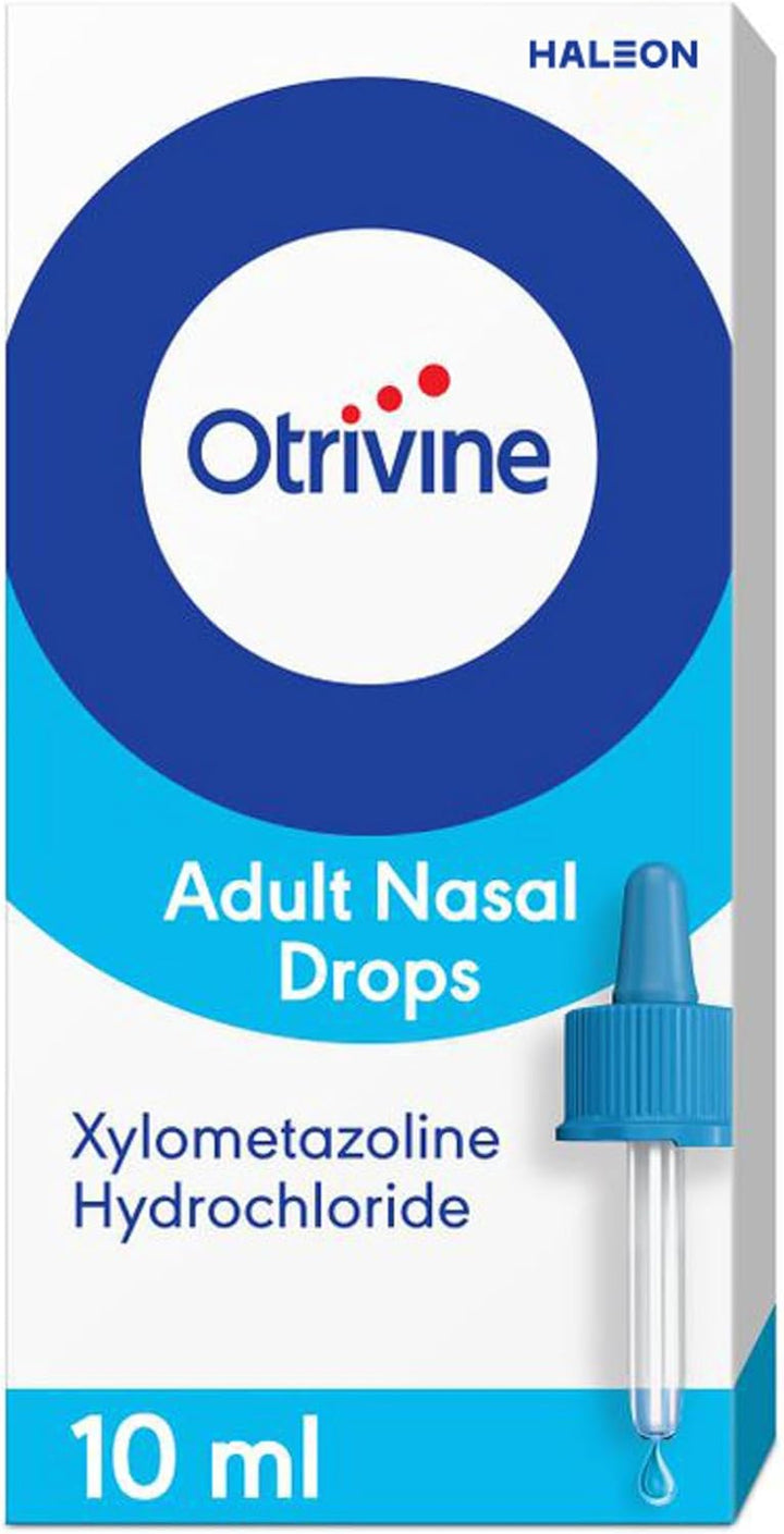 Decongestant Adult Nasal Drops for Blocked Nose Relief in Cold and Flu, 10 Ml