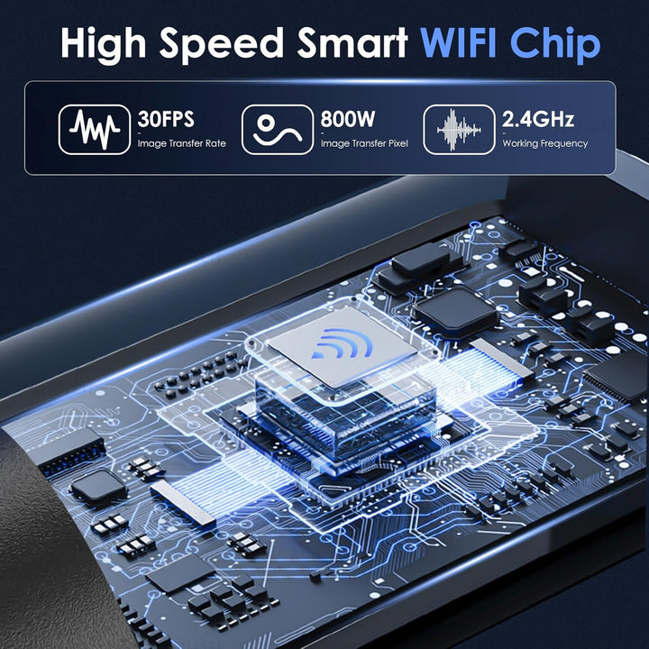 Ear Wax Removal Kit with 1920P HD Camera Wireless Otoscope Earwax Cleaner with 12 PCS Ear Spoons & 6 LED Lights Earwax Remover Tool Portable Type-C Rechargeable for Iphone Ipad Android (Black)