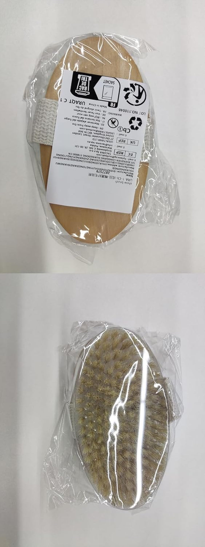 Body Brush, Natural Bristle Shower Brush, Dry Brushing Back Scrubber for Exfoliating, Massage, Improve Blood Circulation Cellulite