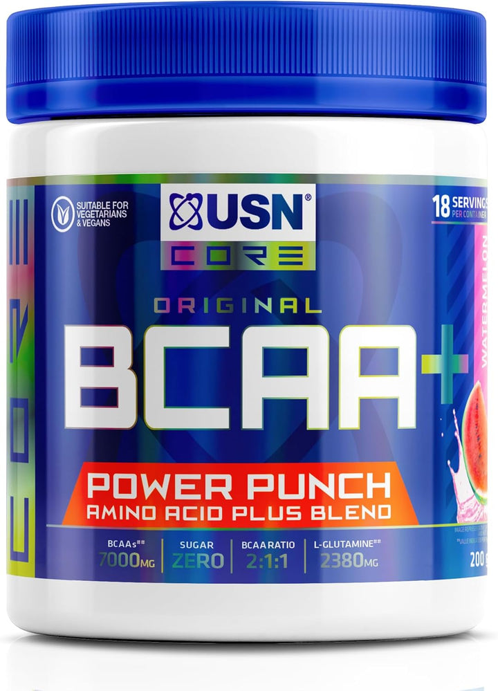 Power Punch BCAA Amino Acids Powder, Tangerine Flavour - 400G, Vegan BCAA Powder, Vitamin B6 & No Sugar, Pre Workout or Intra Workout Energy Drink Mix & Dietary Supplement to Maximise Performance