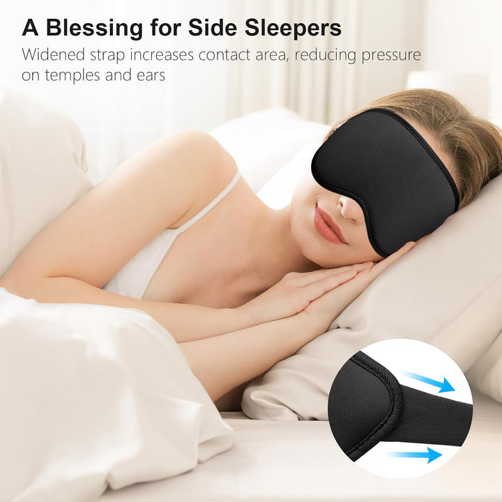 100% Light Blocking Sleep Masks for Men & Women-Zero Pressure Sleeping Eye Mask -3D Ergonomic Design Eye Movement and Eyelash Friendly, Ultra Comfortable Blindfold for Sleeping