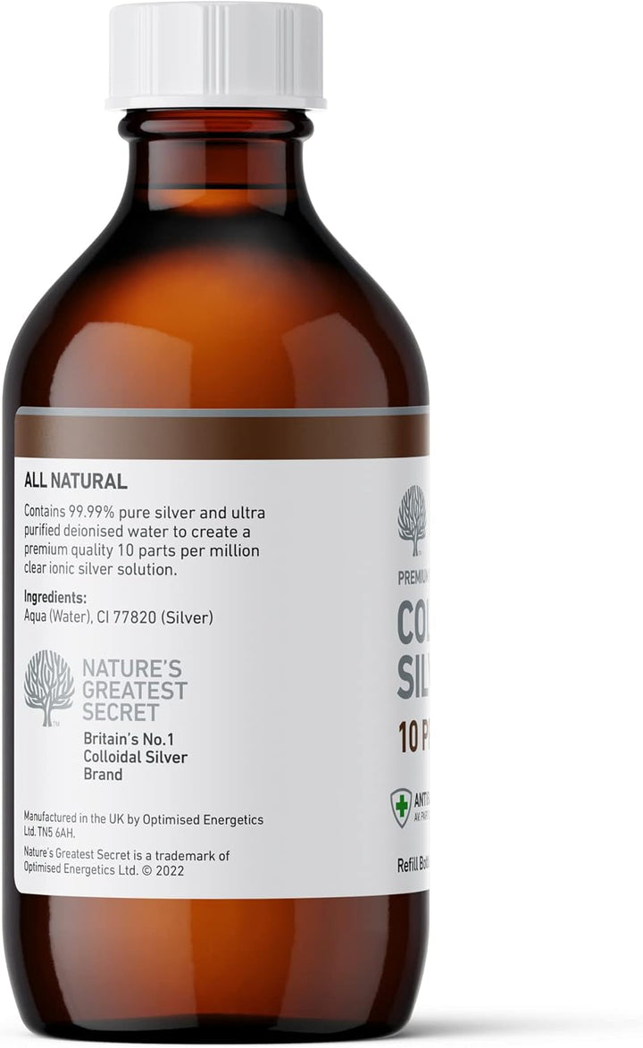 Premium Quality Antibacterial 10Ppm Colloidal Silver Bottle 300Ml