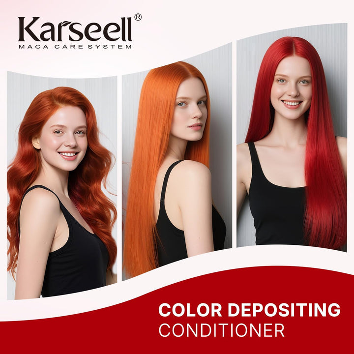 Red Hair Mask Colour Depositing Mask Colour Protect Conditioner, Repair and Enhance Red Tones for Color-Treated Hair 500Ml