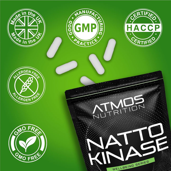 Nattokinase - 2000FU / 100Mg per Capsule - 6 Month'S Supply - High Strength Capsules! - Cardiovascular, Circulation, and Heart Support Enzyme Supplement - Non-Gmo & Made in the UK