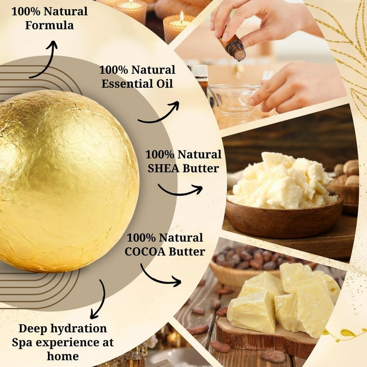 Bath Bombs - Gift Set - Shea & Coco Butter -12 Bubble Bath with Esential Oil -Natural Ingredients -