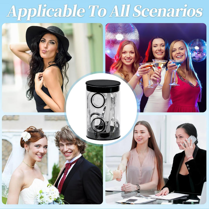 3 Packs Contact Lens Applicator - Contact Lens Remover Tools Easy to Use -Tweezers & Suction Stick Handler with Storage Case, Black