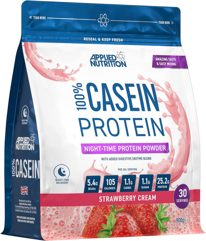 Casein Protein Powder - Micellar Casein Supplement, Slow Release Protein (900G - 30 Servings) (Chocolate Cream) Casein protein, Slow-digesting protein, Protein supplement, Protein powder, Muscle recovery protein, Fitness protein, High protein, Natural pro