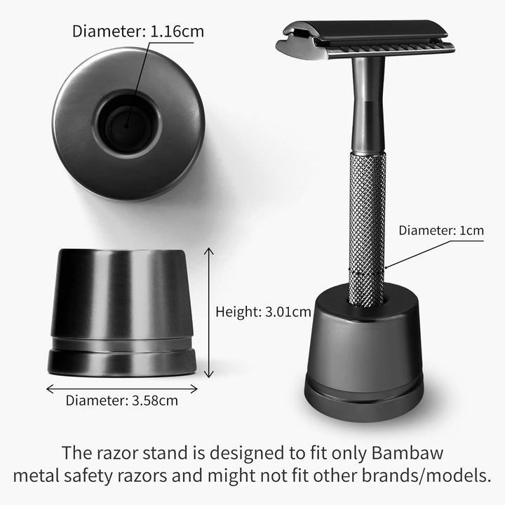 Safety Razor Stand, Does Not Fit All Safety Razors, Double Edge Razor Holder, Shaving Stand, Black