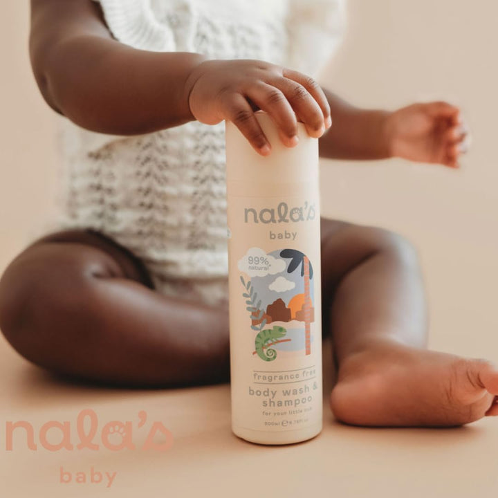 Body Wash & Shampoo | Award-Winning | 99% Natural | Dermatologically-Tested and Paediatrician-Approved | Tear-Free | Nourishing Oat and Shea Butter | Vegan | 200Ml | Nalas Baby