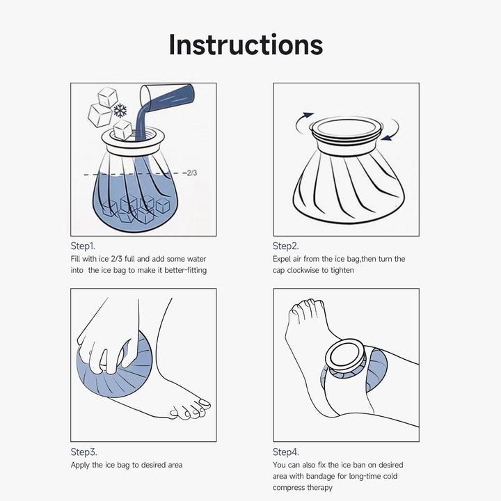 Ice Pack for Injuries Reusable, Ice Bags Hot Water Bag for Hot & Cold Therapy and Pain Relief with Cover, No-Leak Elastic Breathable Ice Bag, Size 9", Blue