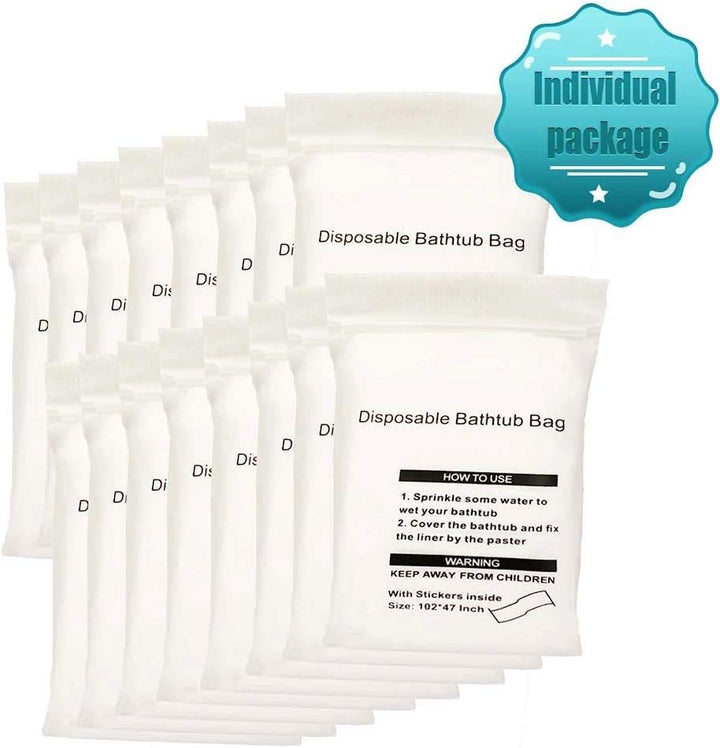 Disposable Bathtub Cover 24 Pcs, Large Plastic Bathtub Liner Bag for Travel and Household, Bath Film Bag for Bath Tub (102X47 Inch)