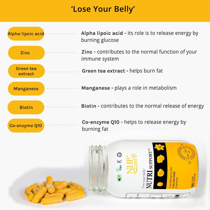 NHP Advanced Nutri Support-Multivitamin & Mineral Supplement for Fat Loss, Energy, and Adrenal Support with Key Nutrients for a Healthy Shape Transformation-90 Vegan Capsules