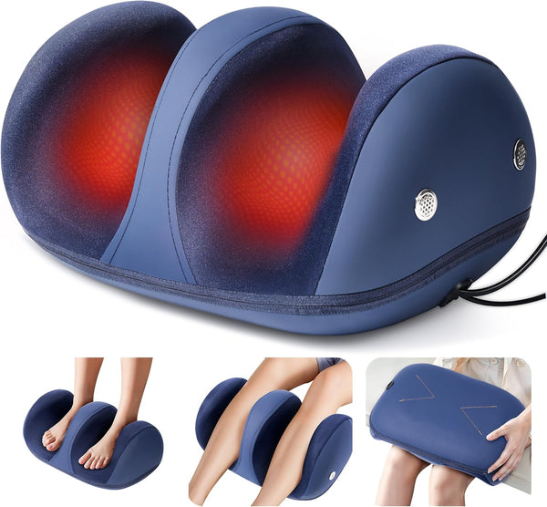 Electric Heated Foot Massager Machine - Calf Foot and Leg Massager for Plantar Fasciitis as Gifts for Men & Women, Rolling Foot Massagers for Pain and Circulation with 12-Point 3D Massage Head