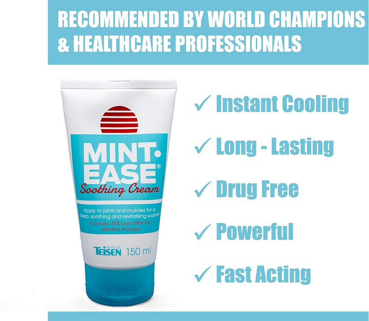 Teisen  Soothing Cream Muscle Rub - Natural High Strength Heating Muscle Cooling Gel for Shoulders Neck Back Joints Knees Feet Lower Back Revitalising Sports Menthol Massage Cream 150 Ml.