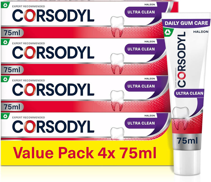 Gum Care Ultra Clean Toothpaste and Toothbrush Bundle: 3X  Ultra Clean Toothpaste 75Ml & 1X Daily Toothbrush Soft