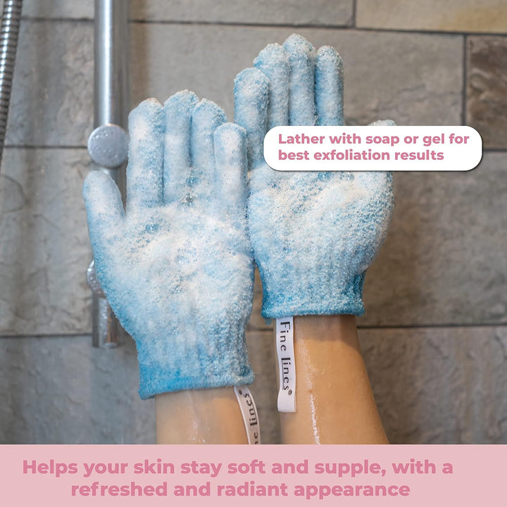 - Exfoliating Shower Gloves, Pink | Exfoliating Glove for Bath Scrub, Dead Skin Remover | Exfoliating Mitt | Body Scrub Gloves with Hanging Hoops | Protected Design