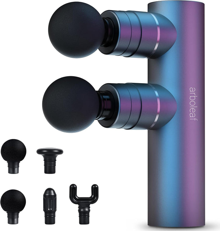 Massage Gun Mini Deep Tissue,  Muscle Massage Gun with 4 Silicone Heads 5 Speeds, 3200 RPM 1.03Lb Portable Quiet Percussion Massage Guns for Muscle Relaxation, Long Battery Life Type -C