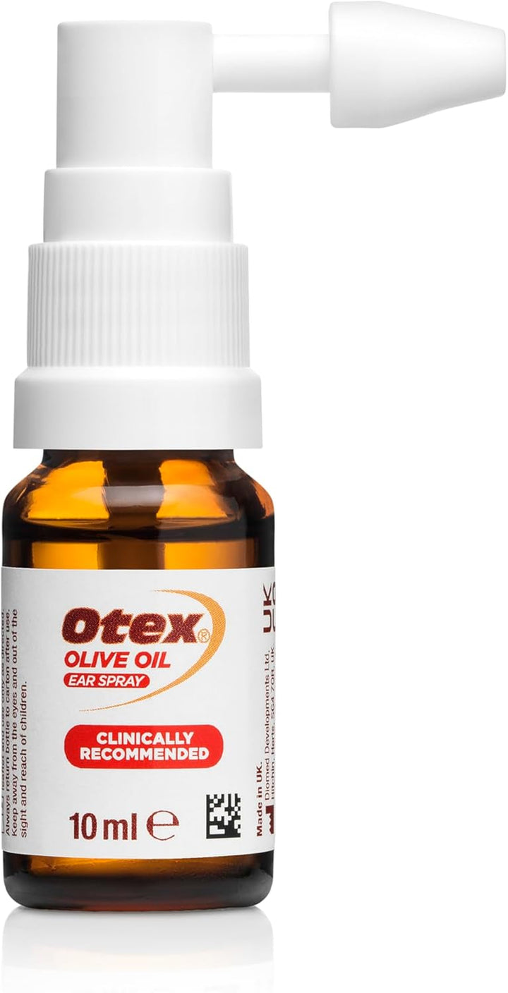 Olive Oil Ear Spray for Natural, Gentle Removal of Excessive, Hardened Ear Wax. Bottle with Spray Applicator 10Ml