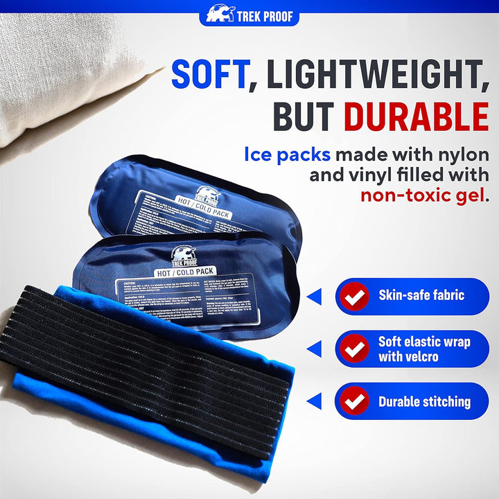 Ice Pack (3-Piece Set) Reusable Hot and Cold Therapy Gel Wrap Support Injury Recovery, Alleviate Joint and Muscle Pain Rotator Cuff, Knees, Back & More