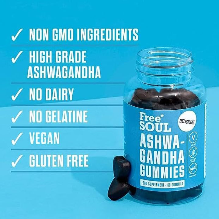 Ashwagandha High Strength Gummies | Delicious Ashwagandha Supplement with Pure Root Powder Extract | Vegan, Gluten-Free, Non-Gmo | 60 Gummies