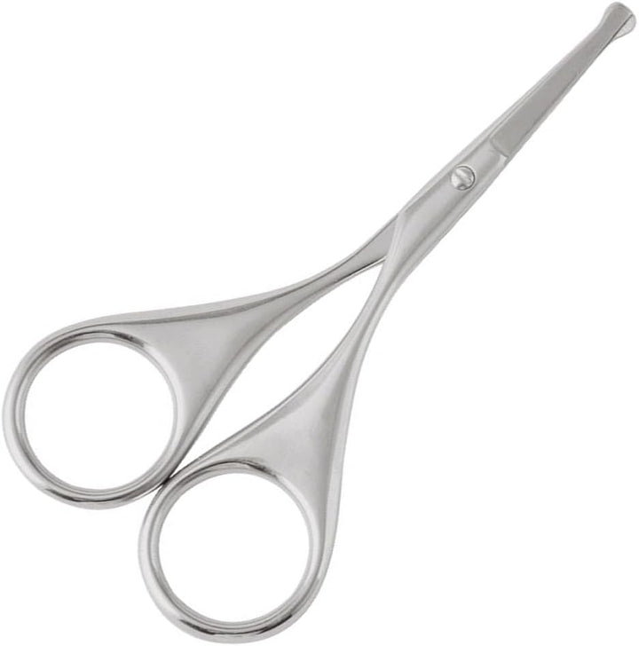 Premium Nose Hair Scissors, Curved Safety Blades with Rounded Tip for Trimming Small Details Facial Hair, Ear Hair, Eyebrow (Black)