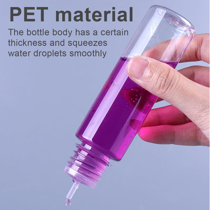 12 Pack Slim PET Plastic Bottles for Liquid Essential Oils, Empty Transparent Dropper Bottles with Transparent Caps (30Ml)