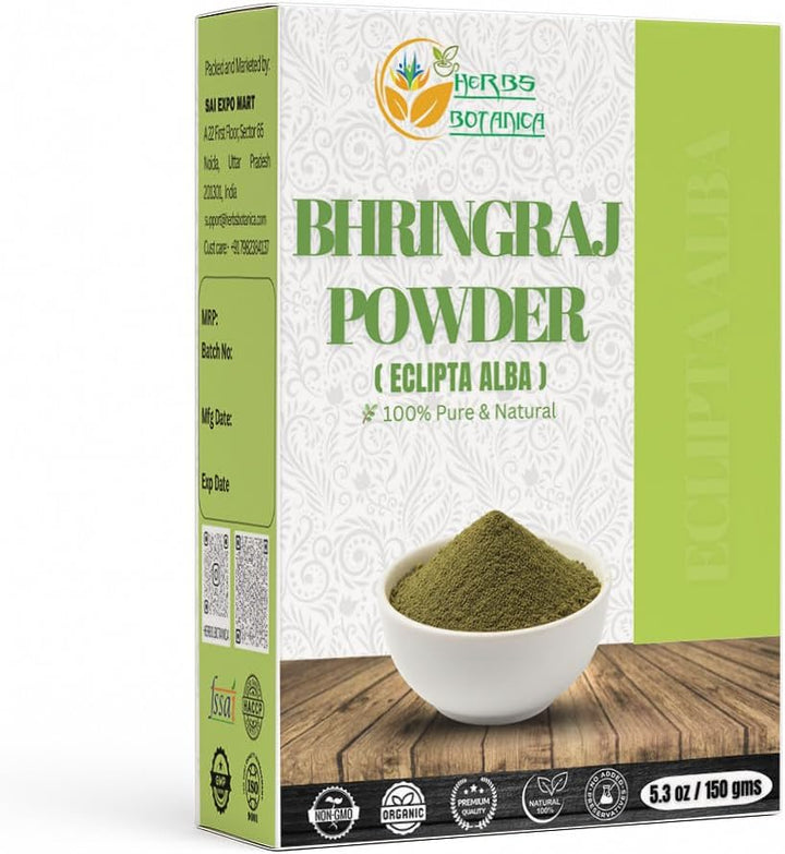 Bhringraj Powder Organic Eclipta Alba False Daisy Karisalankanni Bhringrajasava Powder Nourish Your Hair Naturally for Radiant Locks 5.3 Oz / 150 Gms