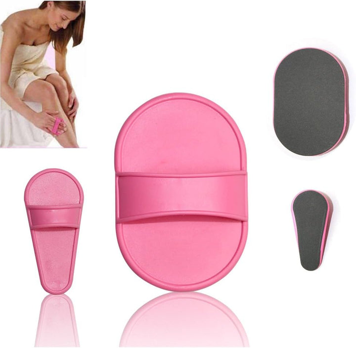 Portable Exfoliating Hair Removal Pads Set for Smooth Skin on Legs Arm Face Top Lip Pink