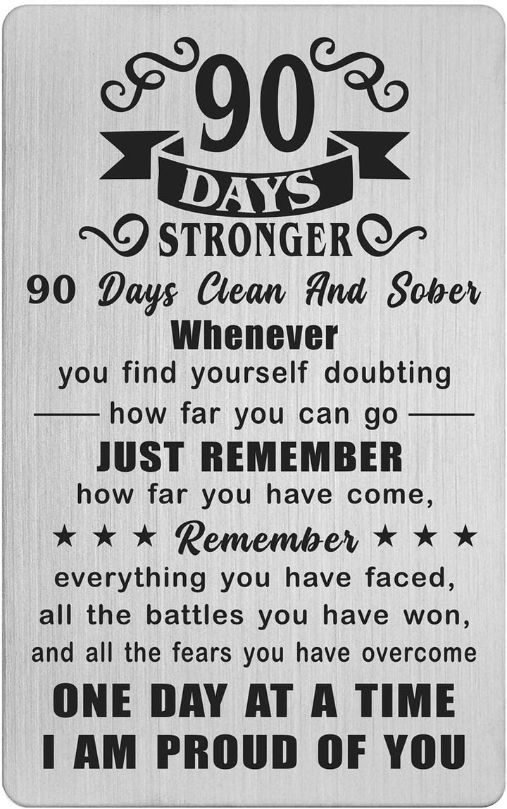 2 Year Sober Card - 2 Year Sobriety Gifts for Women Men - 2 Year Clean and Sober Gifts - 2 Yr Addiction Recovery Engraved Wallet Cards Token