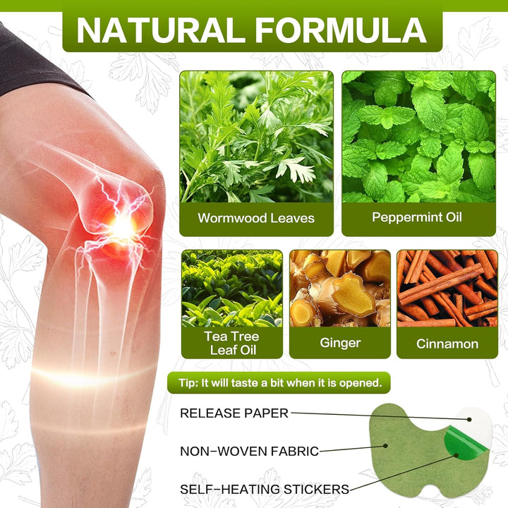 Keen Pain Relief Patch, 45Pcs Knee Heat Patch, Wormwood Knee Pain Relief Patches, Fast Relieves Muscle Soreness in Knee, Neck,Shoulder (45)