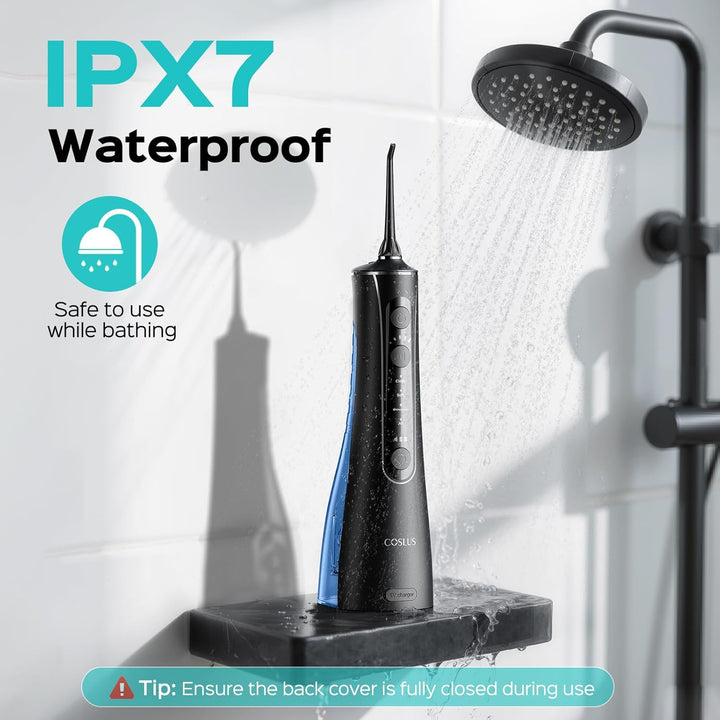 Water Flosser for Teeth Cordless: 4 Modes & 20 Levels - Portable Irrigador Dental for Health - Conscious Sensitive Users Gums - Travel Home Use with 4 Jet Tips