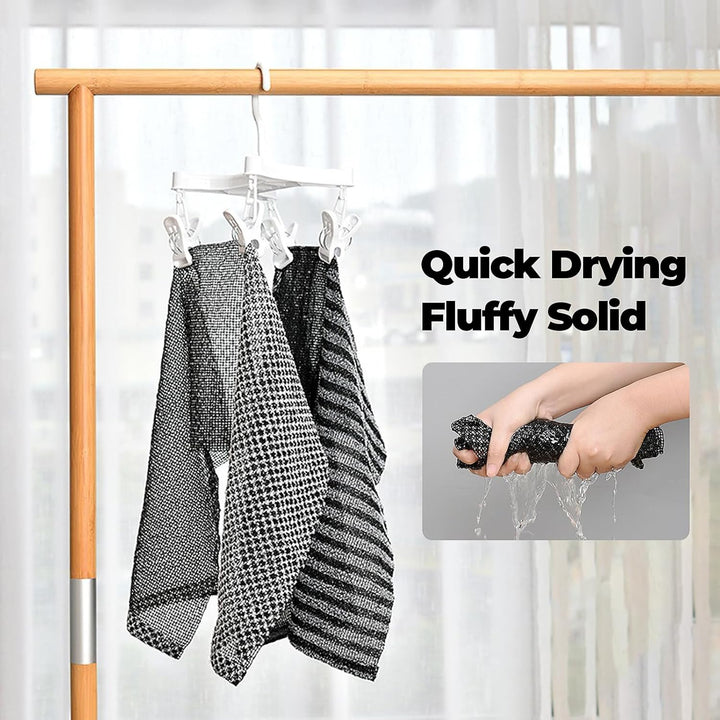 Japanese Exfoliating Towel,Extra Long Exfoliating Washcloth,Exfoliating Body Scrubber,For Men Women Exfoliation,Body Scrubbing Brush Loofah Exfoliator 1 Pcs (3D Black Grid/1Pcs)