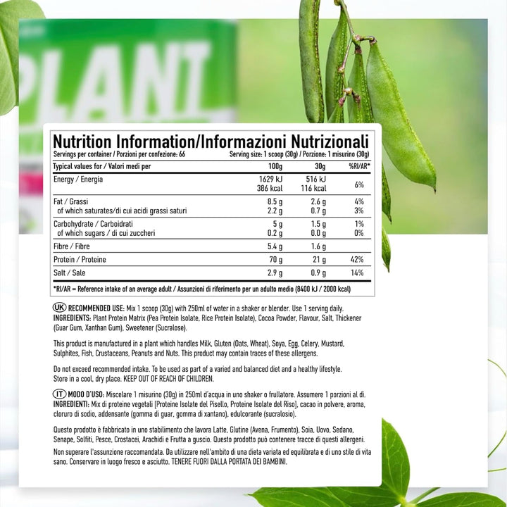 Plant Protein Matrix | 30 Servings of High Protein | Plant Shake with Amino Acids | for Optimal Nutrition When Training | Low Sugar Gym Supplements (Vanilla Creme, 900G)