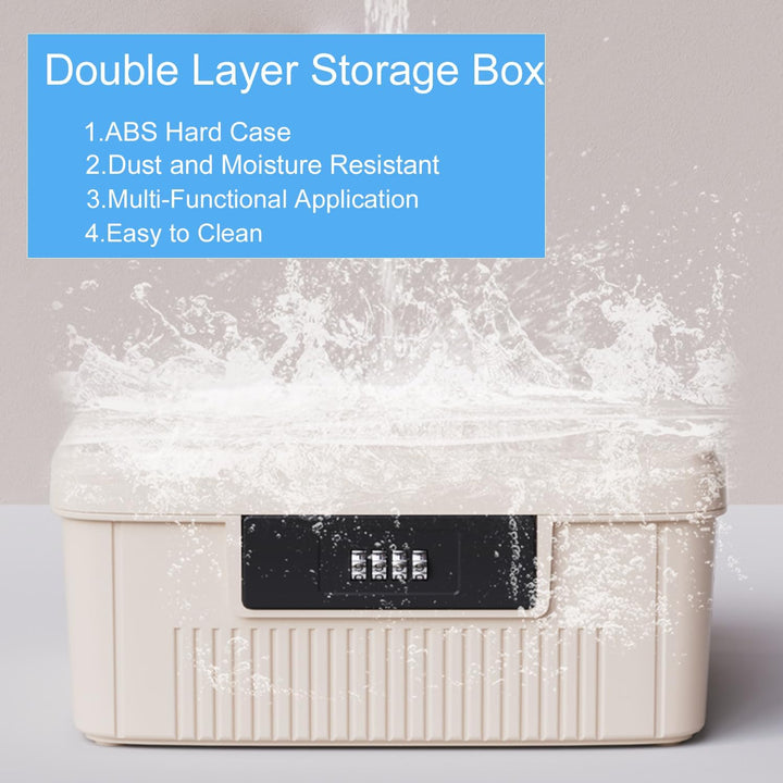 Medicine Storage Box,Household Medicine Storage Box Organiser,First Aid Box,Double Layers Multi Grid Medicine Box,Code Box with Lid Medication Storage Box Medicine Cabinet for Home,School(Blue/9L)