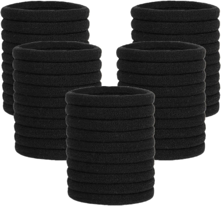 Elastic Hair Ties, 50 Pcs Thick Seamless Hair Bands No Damage Soft Ponytail Holders Hair Bobbles for Girls Women, Neutral
