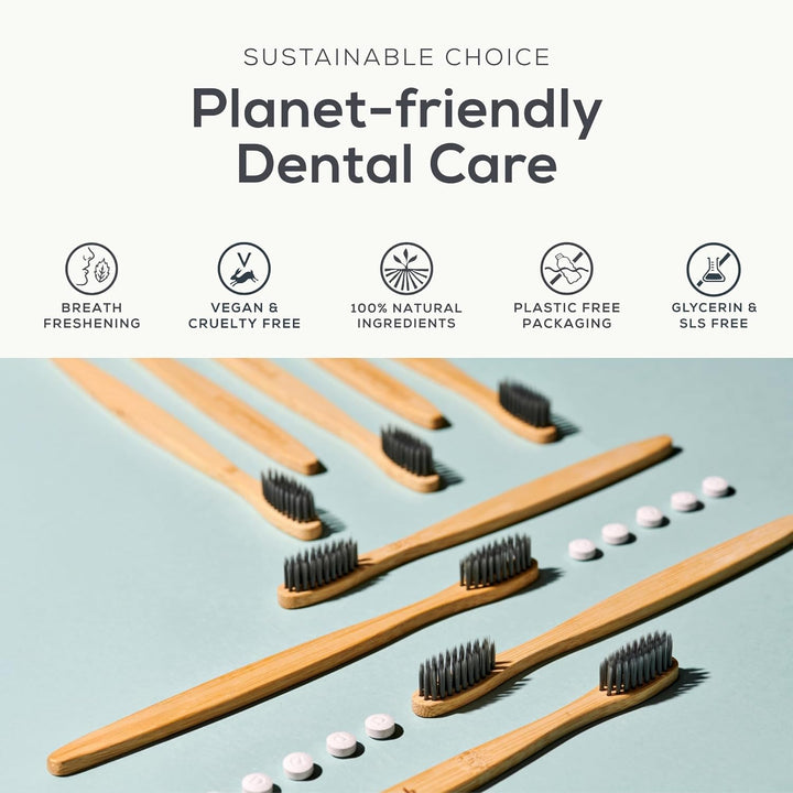 Strawberry Teeth Cleaning Tablets with Fluoride – Pack of 125, Natural Toothpaste Tablets for Adults & Kids, Vegan & Eco-Friendly, Cavity Prevention