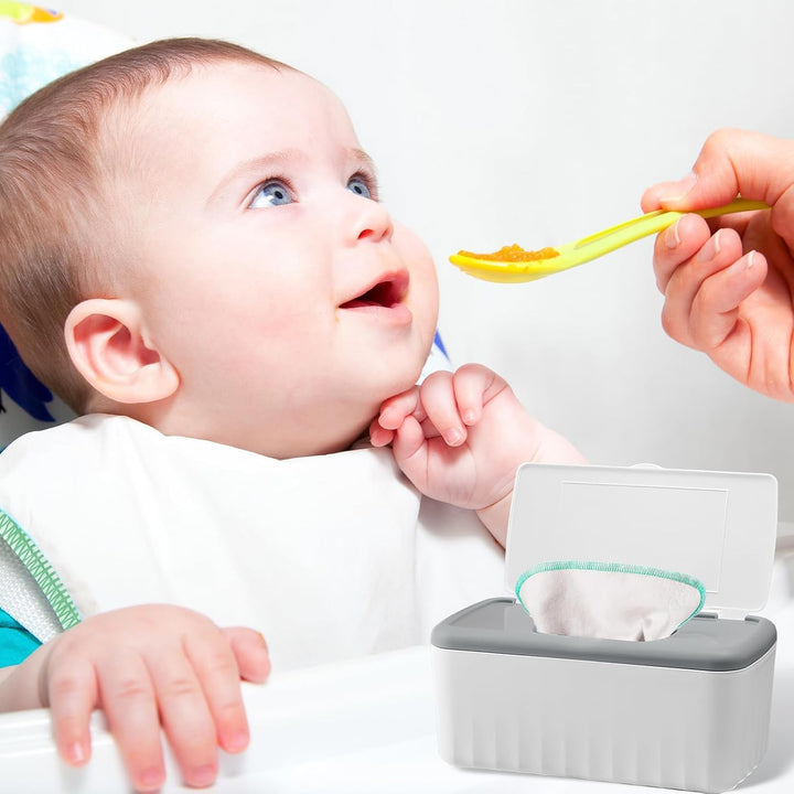 100 Pack Flannel Cloth Baby Wipes, Reusable Natural Baby Wipes Bulk with Dispenser, Washable Soft Tissues Washcloth for Body Face Hand Wash - 20 X 20 Cm