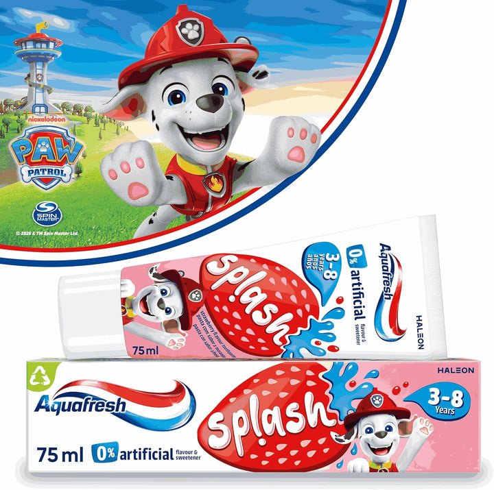Paw Patrol Splash Toothpaste 3-8 Years, Kids Toothpaste, Strawberry Flavour, 75Ml