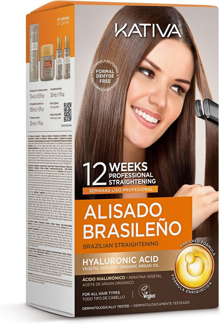 - Brazilian Keratin Smoothing Kit with Argan Oil and Hyaluronic Acid | Professional At-Home Smoothing Treatment - Lasts up to 12 Weeks - Easy to Apply | 1 Piece