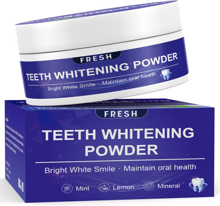Teeth Whitening Powder - Enamel-Safe & Sensitivity-Free Natural Tooth Whitener for Coffee, Wine, Smoking Tea – Brighten Your Day, 1.7 Oz