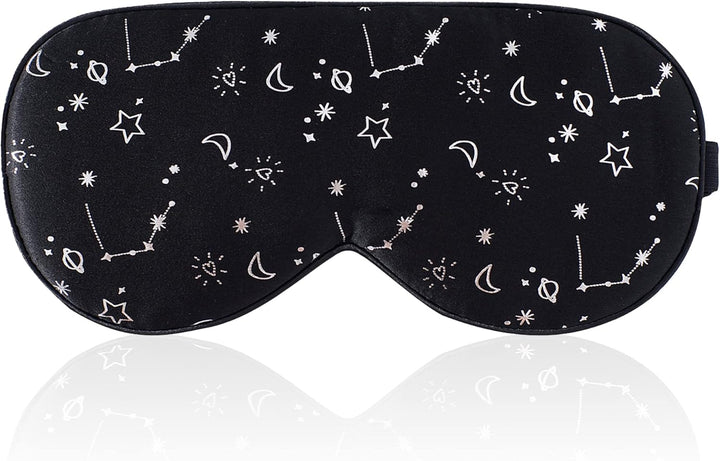 100% Silk Sleep Mask with Adjustable Strap,Comfortable and Super Soft Eye Mask Ultimate Sleeping Aid,Blindford Golden Moon